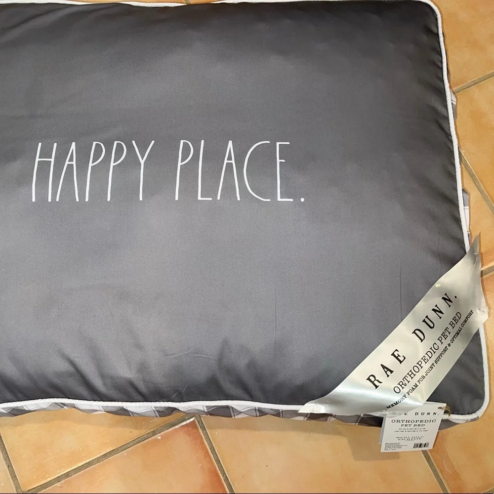 🔥LAST One+extra shipping XXL Orthopedic Pet Bed Memory Foam NWT Rae Dunn HAPPY